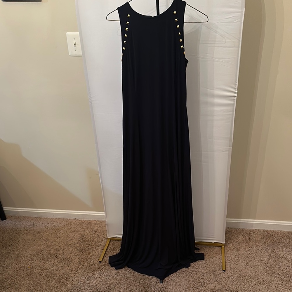 Michael Kors Blue Halter Sleeveless Maxi Gown